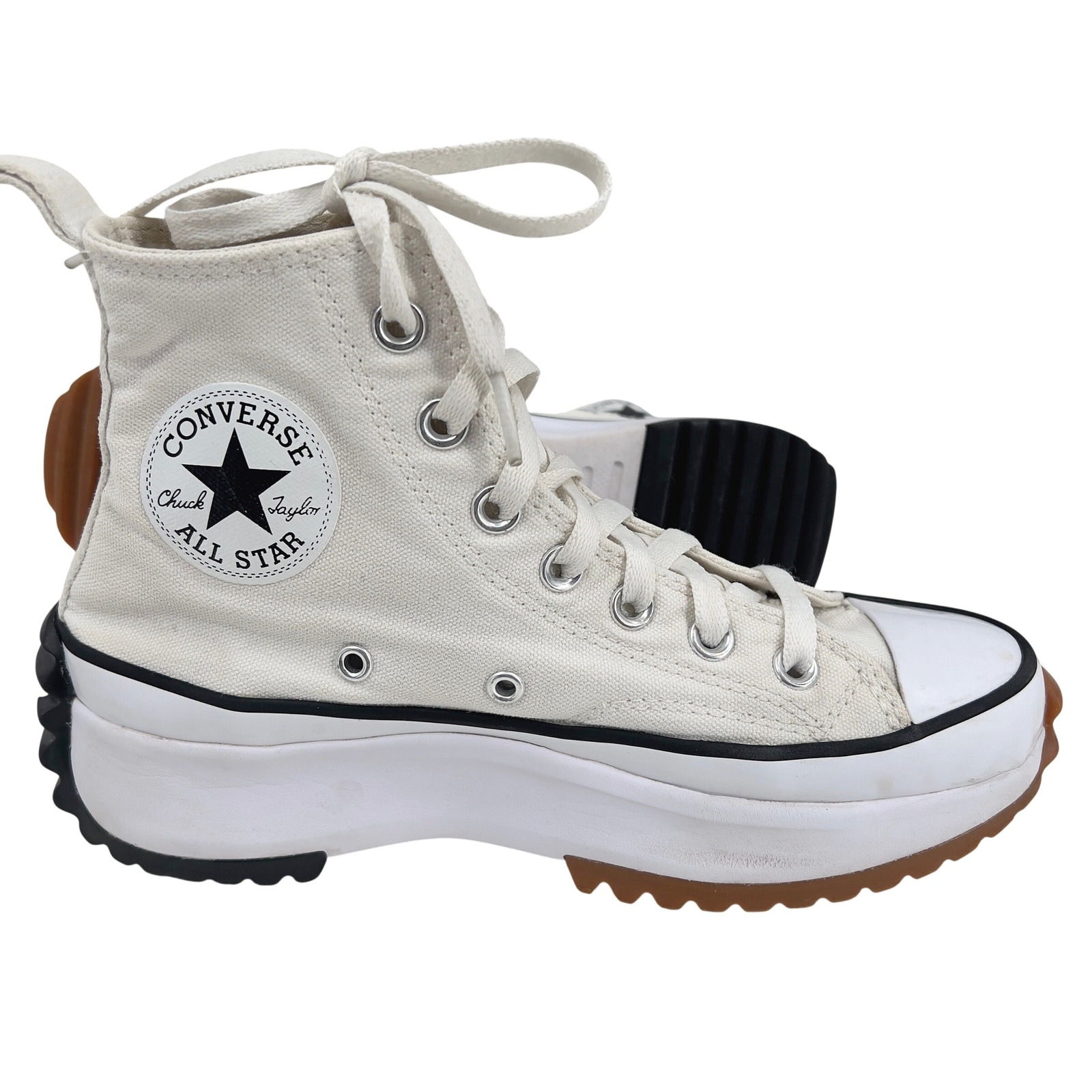 Converse Womens Run Star Hike High Top White Platform Sneakers 166799c Size 6.5
